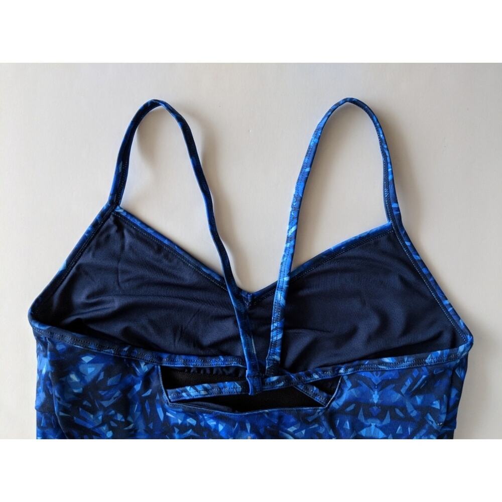 Alo Yoga Lure Long Bra Top Kaleidoscope Blue Fitted Stretch M NWOT - Picture 3 of 7